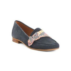Made In Portugal Suede Moccasins With Foulard Navy | Sizes EU 38